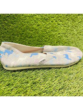 Toms Redondo Slip-On Womens Size 10 Gray Blue Casual Classic Walking Flats Shoes